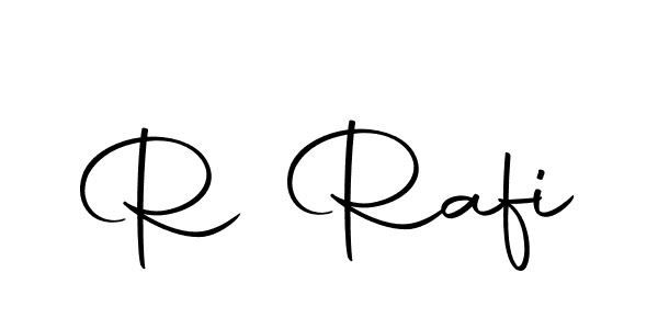 How to make R Rafi name signature. Use Autography-DOLnW style for creating short signs online. This is the latest handwritten sign. R Rafi signature style 10 images and pictures png