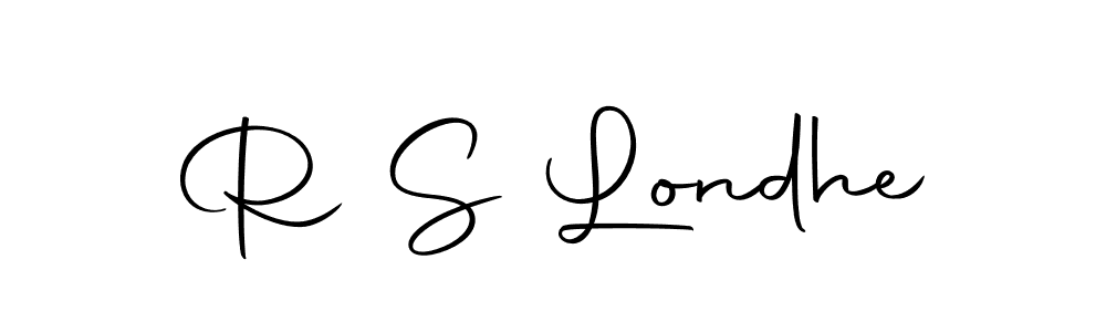This is the best signature style for the R S Londhe name. Also you like these signature font (Autography-DOLnW). Mix name signature. R S Londhe signature style 10 images and pictures png