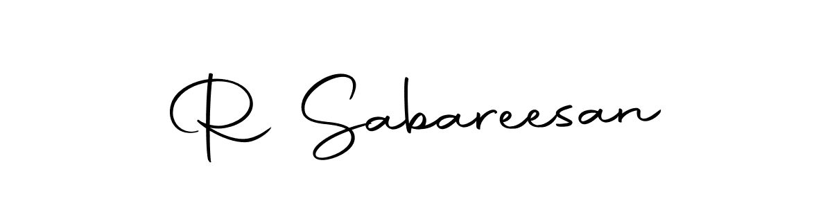The best way (Autography-DOLnW) to make a short signature is to pick only two or three words in your name. The name R Sabareesan include a total of six letters. For converting this name. R Sabareesan signature style 10 images and pictures png