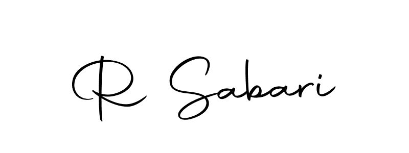 How to make R Sabari name signature. Use Autography-DOLnW style for creating short signs online. This is the latest handwritten sign. R Sabari signature style 10 images and pictures png