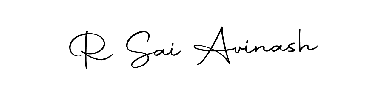 Create a beautiful signature design for name R Sai Avinash. With this signature (Autography-DOLnW) fonts, you can make a handwritten signature for free. R Sai Avinash signature style 10 images and pictures png