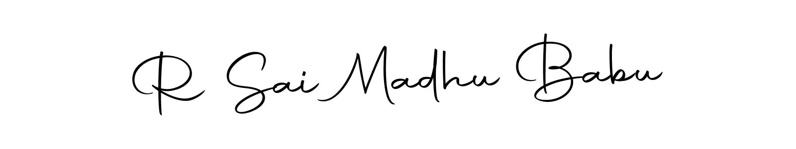 This is the best signature style for the R Sai Madhu Babu name. Also you like these signature font (Autography-DOLnW). Mix name signature. R Sai Madhu Babu signature style 10 images and pictures png