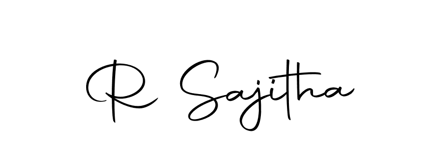 You can use this online signature creator to create a handwritten signature for the name R Sajitha. This is the best online autograph maker. R Sajitha signature style 10 images and pictures png