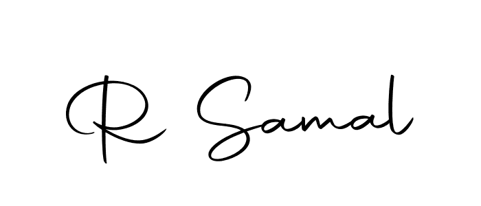 How to make R Samal name signature. Use Autography-DOLnW style for creating short signs online. This is the latest handwritten sign. R Samal signature style 10 images and pictures png