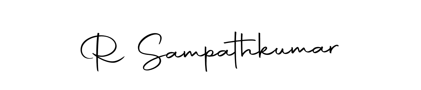 How to make R Sampathkumar name signature. Use Autography-DOLnW style for creating short signs online. This is the latest handwritten sign. R Sampathkumar signature style 10 images and pictures png