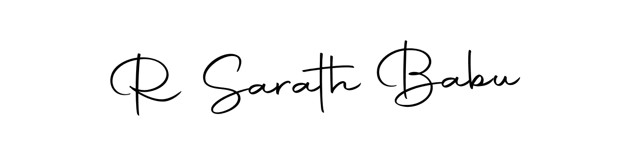 How to make R Sarath Babu name signature. Use Autography-DOLnW style for creating short signs online. This is the latest handwritten sign. R Sarath Babu signature style 10 images and pictures png
