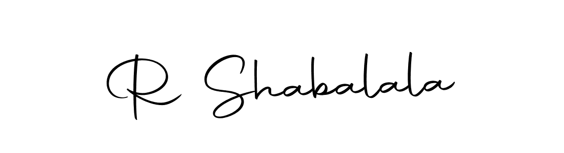 How to make R Shabalala name signature. Use Autography-DOLnW style for creating short signs online. This is the latest handwritten sign. R Shabalala signature style 10 images and pictures png