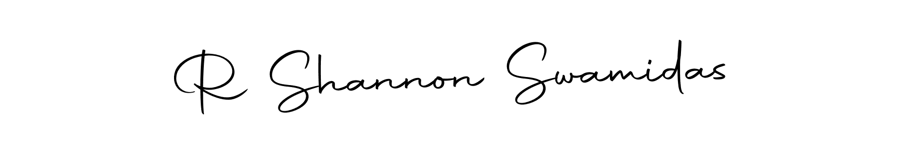 How to make R Shannon Swamidas name signature. Use Autography-DOLnW style for creating short signs online. This is the latest handwritten sign. R Shannon Swamidas signature style 10 images and pictures png