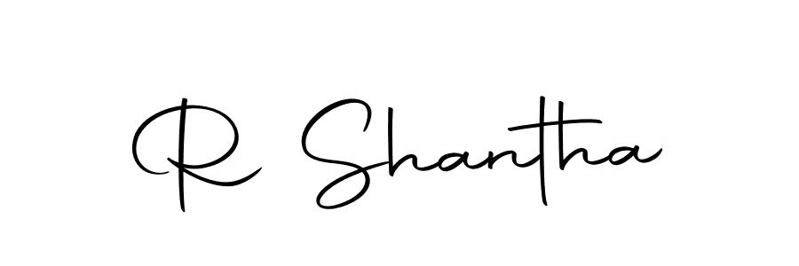Use a signature maker to create a handwritten signature online. With this signature software, you can design (Autography-DOLnW) your own signature for name R Shantha. R Shantha signature style 10 images and pictures png
