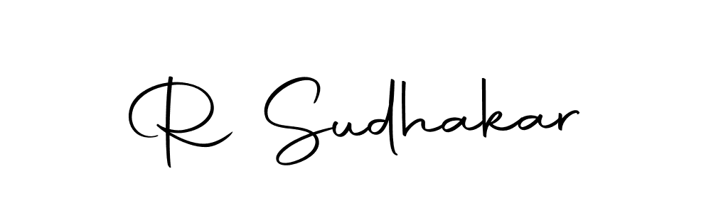 How to make R Sudhakar name signature. Use Autography-DOLnW style for creating short signs online. This is the latest handwritten sign. R Sudhakar signature style 10 images and pictures png