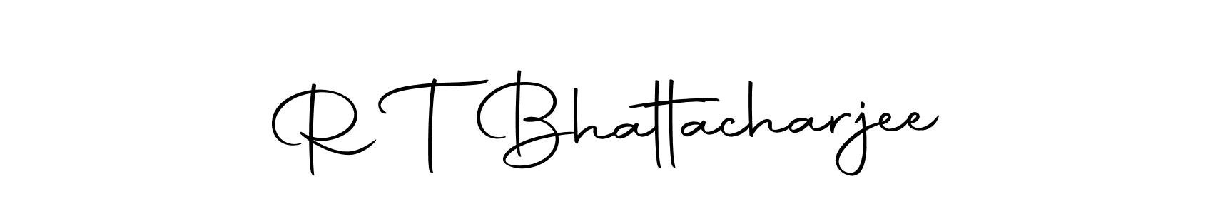 How to make R T Bhattacharjee name signature. Use Autography-DOLnW style for creating short signs online. This is the latest handwritten sign. R T Bhattacharjee signature style 10 images and pictures png