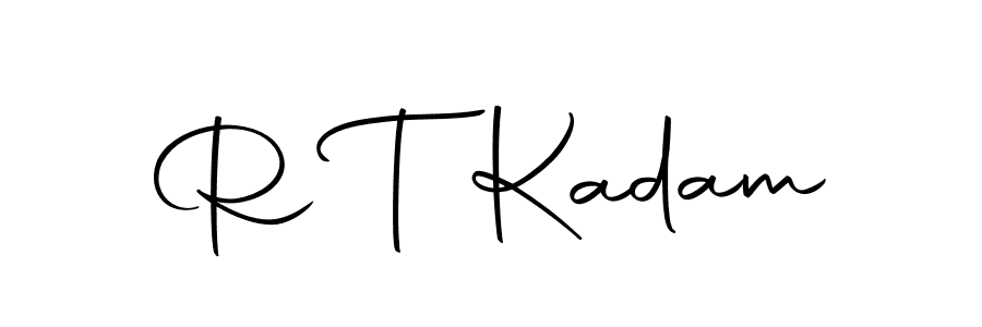 How to make R T Kadam name signature. Use Autography-DOLnW style for creating short signs online. This is the latest handwritten sign. R T Kadam signature style 10 images and pictures png