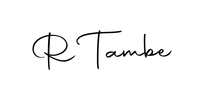 The best way (Autography-DOLnW) to make a short signature is to pick only two or three words in your name. The name R Tambe include a total of six letters. For converting this name. R Tambe signature style 10 images and pictures png