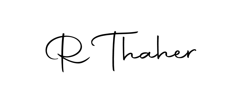 R Thaher stylish signature style. Best Handwritten Sign (Autography-DOLnW) for my name. Handwritten Signature Collection Ideas for my name R Thaher. R Thaher signature style 10 images and pictures png