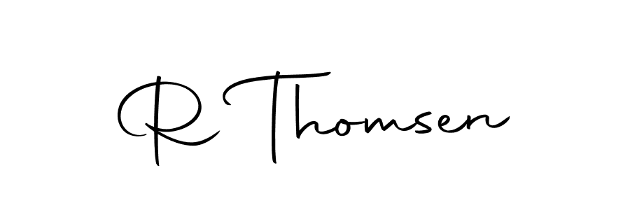 How to make R Thomsen name signature. Use Autography-DOLnW style for creating short signs online. This is the latest handwritten sign. R Thomsen signature style 10 images and pictures png