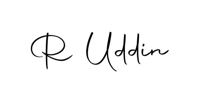 Create a beautiful signature design for name R Uddin. With this signature (Autography-DOLnW) fonts, you can make a handwritten signature for free. R Uddin signature style 10 images and pictures png
