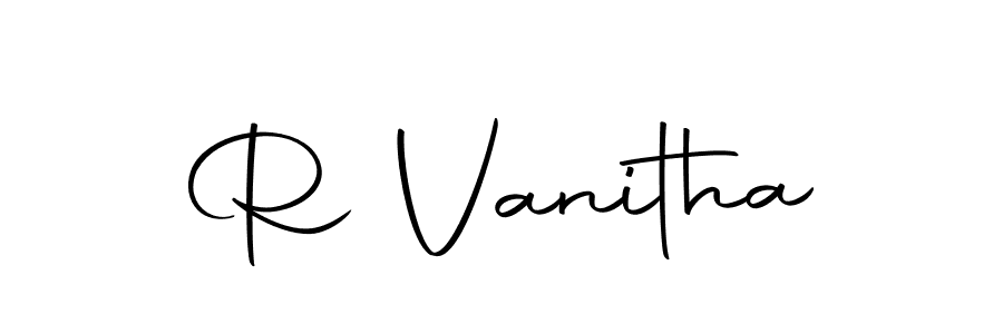 How to make R Vanitha name signature. Use Autography-DOLnW style for creating short signs online. This is the latest handwritten sign. R Vanitha signature style 10 images and pictures png