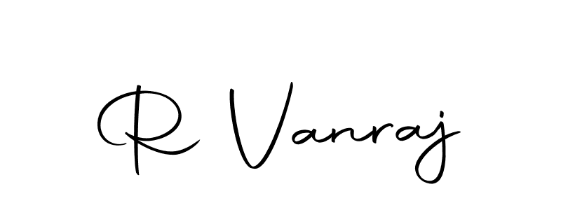 How to make R Vanraj name signature. Use Autography-DOLnW style for creating short signs online. This is the latest handwritten sign. R Vanraj signature style 10 images and pictures png