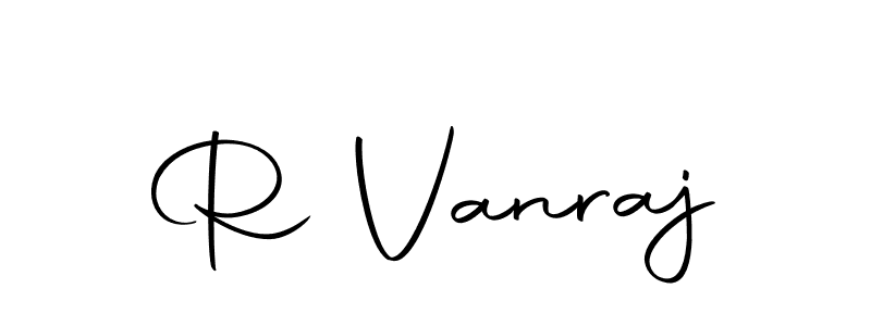 How to make R Vanraj name signature. Use Autography-DOLnW style for creating short signs online. This is the latest handwritten sign. R Vanraj signature style 10 images and pictures png