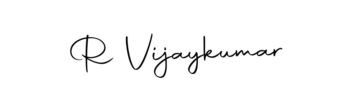 How to make R Vijaykumar name signature. Use Autography-DOLnW style for creating short signs online. This is the latest handwritten sign. R Vijaykumar signature style 10 images and pictures png