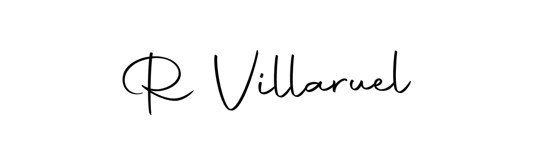 Design your own signature with our free online signature maker. With this signature software, you can create a handwritten (Autography-DOLnW) signature for name R Villaruel. R Villaruel signature style 10 images and pictures png