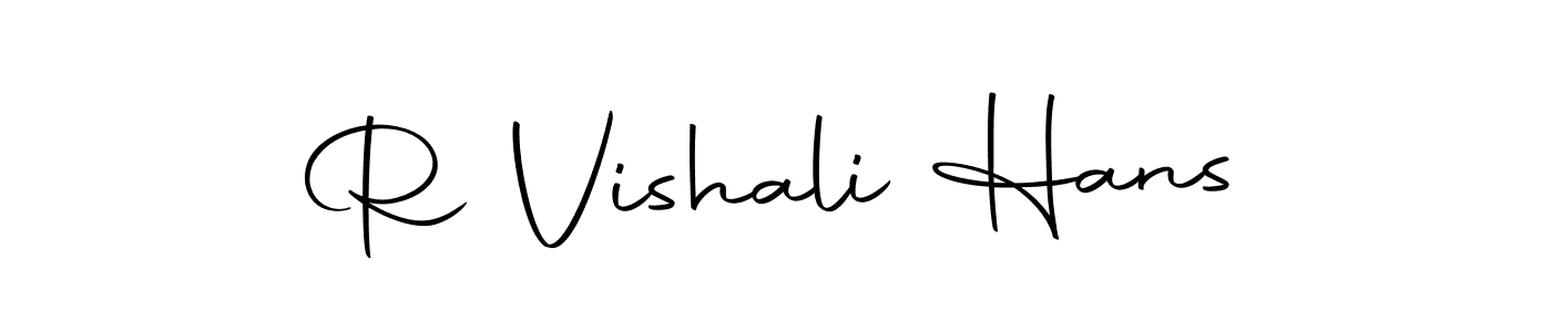 How to make R Vishali Hans name signature. Use Autography-DOLnW style for creating short signs online. This is the latest handwritten sign. R Vishali Hans signature style 10 images and pictures png