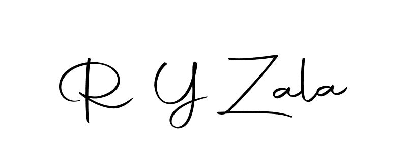Use a signature maker to create a handwritten signature online. With this signature software, you can design (Autography-DOLnW) your own signature for name R Y Zala. R Y Zala signature style 10 images and pictures png