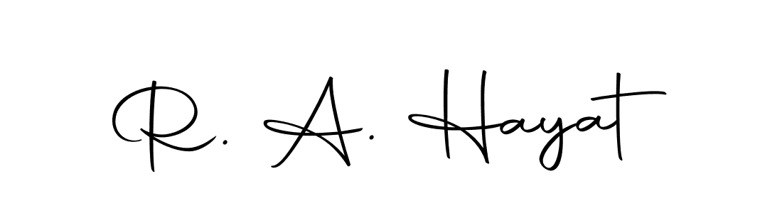 Use a signature maker to create a handwritten signature online. With this signature software, you can design (Autography-DOLnW) your own signature for name R. A. Hayat. R. A. Hayat signature style 10 images and pictures png