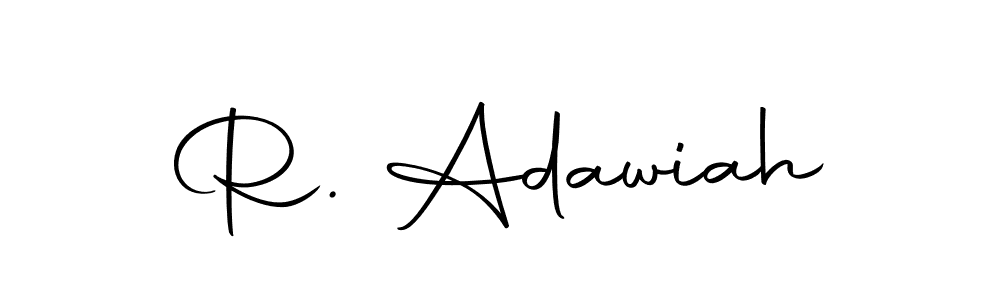 The best way (Autography-DOLnW) to make a short signature is to pick only two or three words in your name. The name R. Adawiah include a total of six letters. For converting this name. R. Adawiah signature style 10 images and pictures png