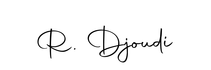 Use a signature maker to create a handwritten signature online. With this signature software, you can design (Autography-DOLnW) your own signature for name R. Djoudi. R. Djoudi signature style 10 images and pictures png