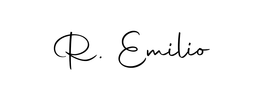 Also we have R. Emilio name is the best signature style. Create professional handwritten signature collection using Autography-DOLnW autograph style. R. Emilio signature style 10 images and pictures png