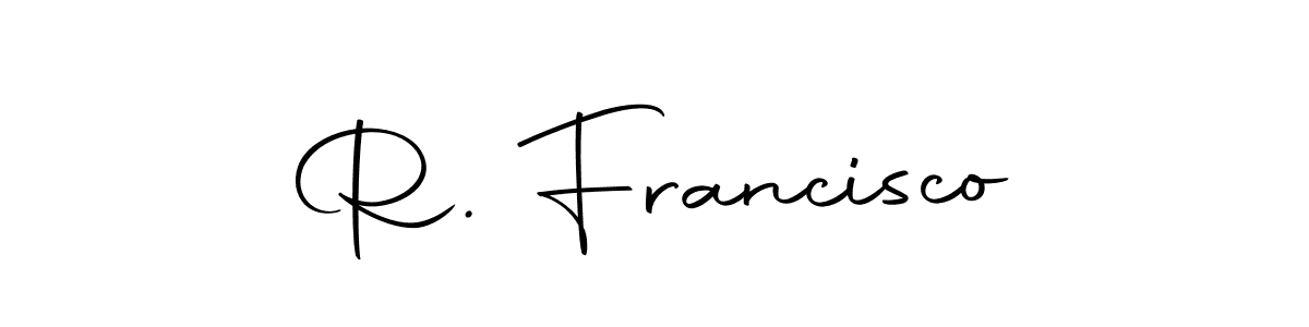 Design your own signature with our free online signature maker. With this signature software, you can create a handwritten (Autography-DOLnW) signature for name R. Francisco. R. Francisco signature style 10 images and pictures png