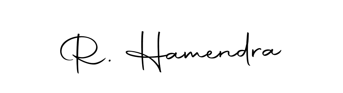 You should practise on your own different ways (Autography-DOLnW) to write your name (R. Hamendra) in signature. don't let someone else do it for you. R. Hamendra signature style 10 images and pictures png