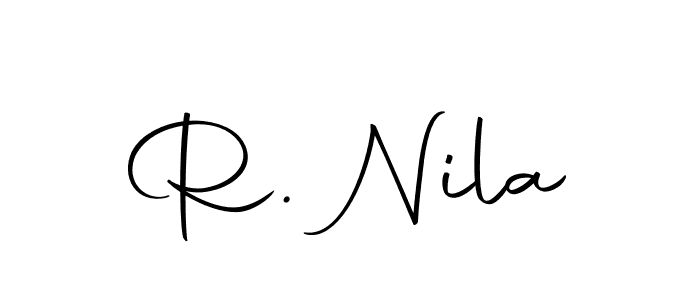 The best way (Autography-DOLnW) to make a short signature is to pick only two or three words in your name. The name R. Nila include a total of six letters. For converting this name. R. Nila signature style 10 images and pictures png