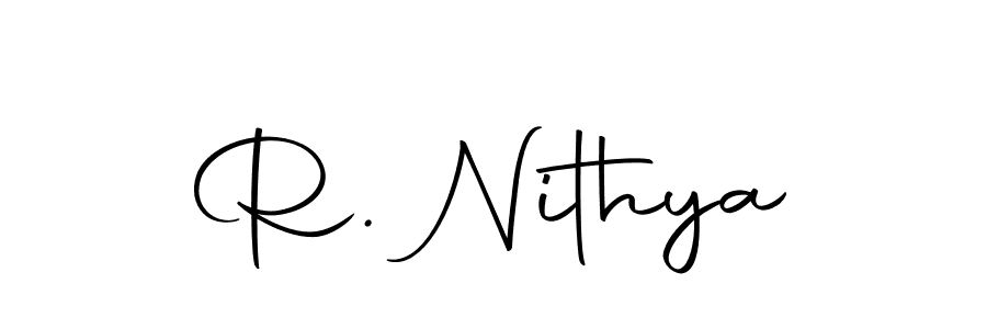 Use a signature maker to create a handwritten signature online. With this signature software, you can design (Autography-DOLnW) your own signature for name R. Nithya. R. Nithya signature style 10 images and pictures png