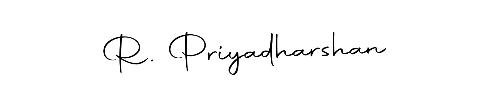 You should practise on your own different ways (Autography-DOLnW) to write your name (R. Priyadharshan) in signature. don't let someone else do it for you. R. Priyadharshan signature style 10 images and pictures png