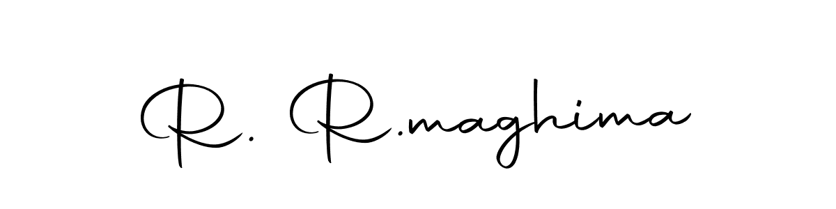 You should practise on your own different ways (Autography-DOLnW) to write your name (R. R.maghima) in signature. don't let someone else do it for you. R. R.maghima signature style 10 images and pictures png