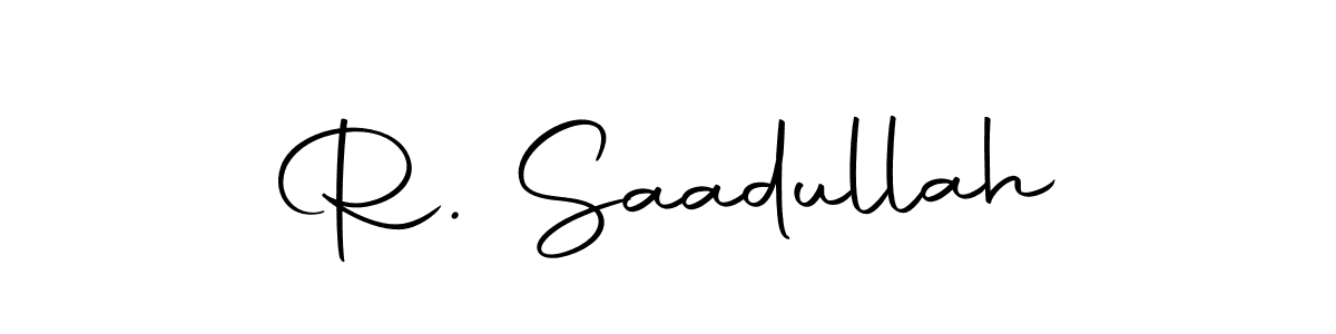 Use a signature maker to create a handwritten signature online. With this signature software, you can design (Autography-DOLnW) your own signature for name R. Saadullah. R. Saadullah signature style 10 images and pictures png