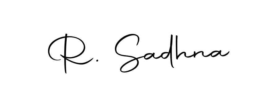 How to make R. Sadhna name signature. Use Autography-DOLnW style for creating short signs online. This is the latest handwritten sign. R. Sadhna signature style 10 images and pictures png