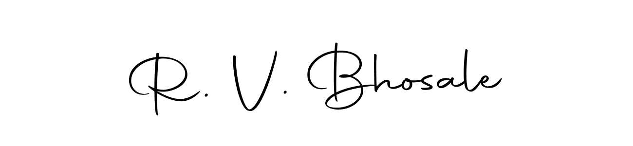 Use a signature maker to create a handwritten signature online. With this signature software, you can design (Autography-DOLnW) your own signature for name R. V. Bhosale. R. V. Bhosale signature style 10 images and pictures png