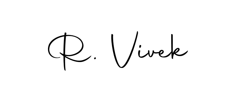 How to make R. Vivek name signature. Use Autography-DOLnW style for creating short signs online. This is the latest handwritten sign. R. Vivek signature style 10 images and pictures png