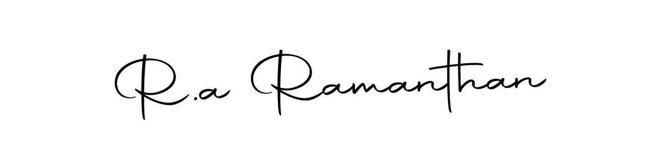 The best way (Autography-DOLnW) to make a short signature is to pick only two or three words in your name. The name R.a Ramanthan include a total of six letters. For converting this name. R.a Ramanthan signature style 10 images and pictures png