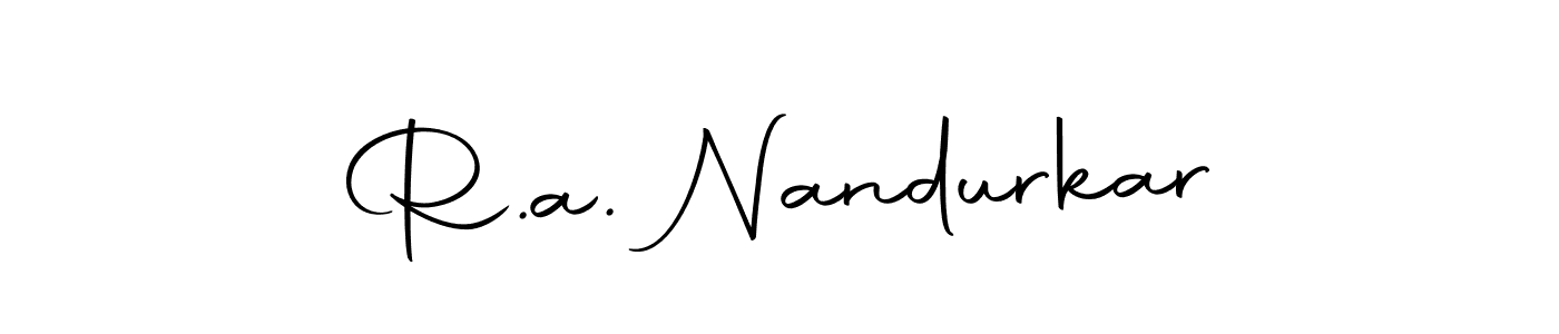 Create a beautiful signature design for name R.a. Nandurkar. With this signature (Autography-DOLnW) fonts, you can make a handwritten signature for free. R.a. Nandurkar signature style 10 images and pictures png