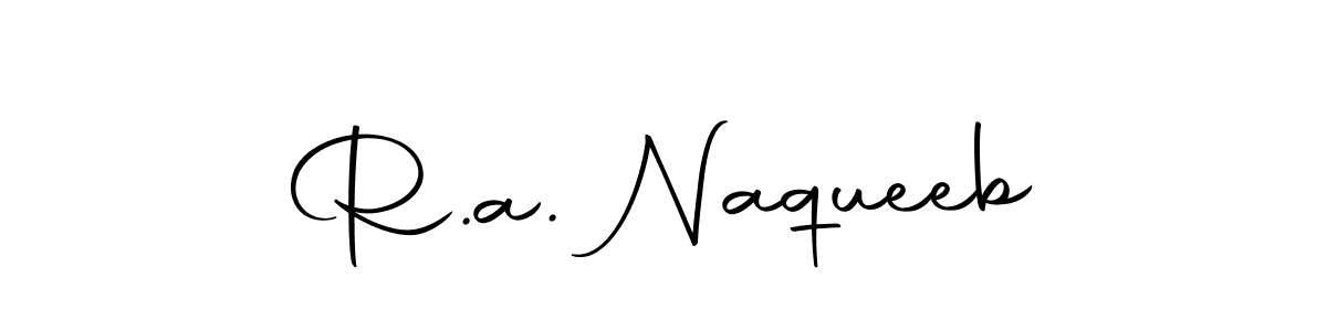 Design your own signature with our free online signature maker. With this signature software, you can create a handwritten (Autography-DOLnW) signature for name R.a. Naqueeb. R.a. Naqueeb signature style 10 images and pictures png