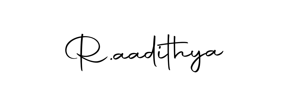 How to make R.aadithya name signature. Use Autography-DOLnW style for creating short signs online. This is the latest handwritten sign. R.aadithya signature style 10 images and pictures png