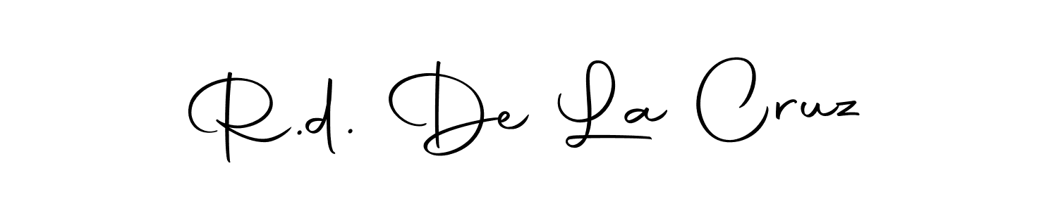 How to make R.d. De La Cruz name signature. Use Autography-DOLnW style for creating short signs online. This is the latest handwritten sign. R.d. De La Cruz signature style 10 images and pictures png