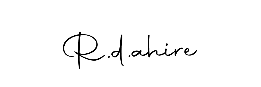 Use a signature maker to create a handwritten signature online. With this signature software, you can design (Autography-DOLnW) your own signature for name R.d.ahire. R.d.ahire signature style 10 images and pictures png