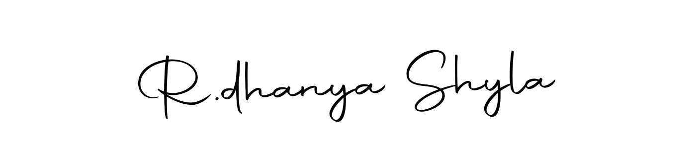 You can use this online signature creator to create a handwritten signature for the name R.dhanya Shyla. This is the best online autograph maker. R.dhanya Shyla signature style 10 images and pictures png