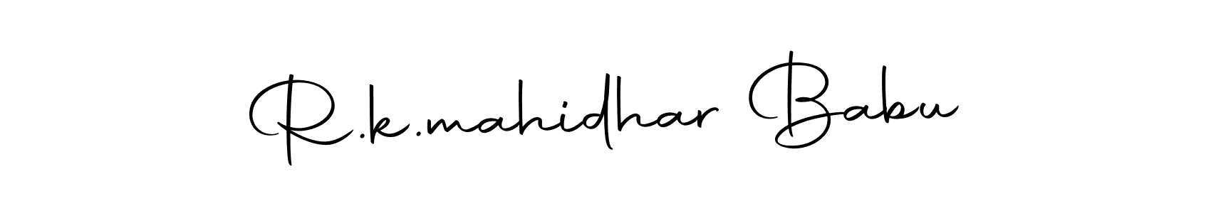 Make a beautiful signature design for name R.k.mahidhar Babu. Use this online signature maker to create a handwritten signature for free. R.k.mahidhar Babu signature style 10 images and pictures png