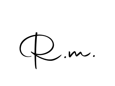 Design your own signature with our free online signature maker. With this signature software, you can create a handwritten (Autography-DOLnW) signature for name R.m.. R.m. signature style 10 images and pictures png